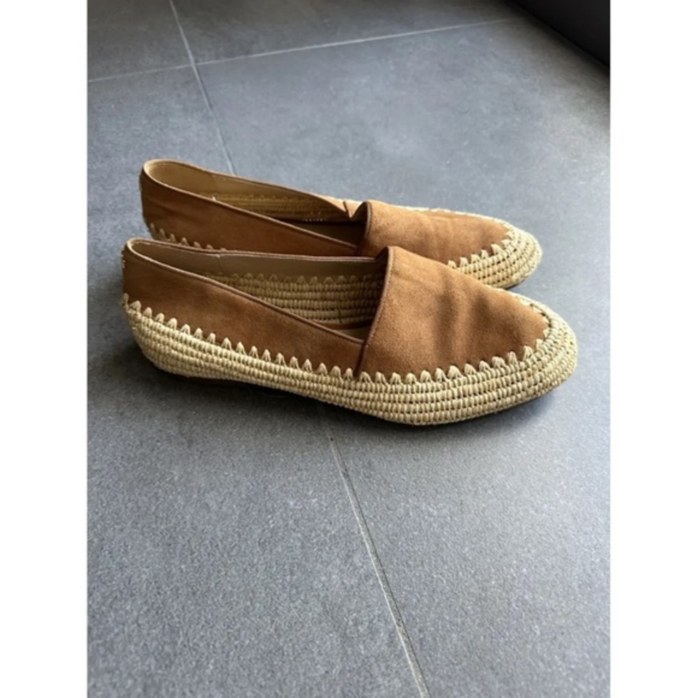 Michael Kors Brown Suede Loafers with Espadrille Trim